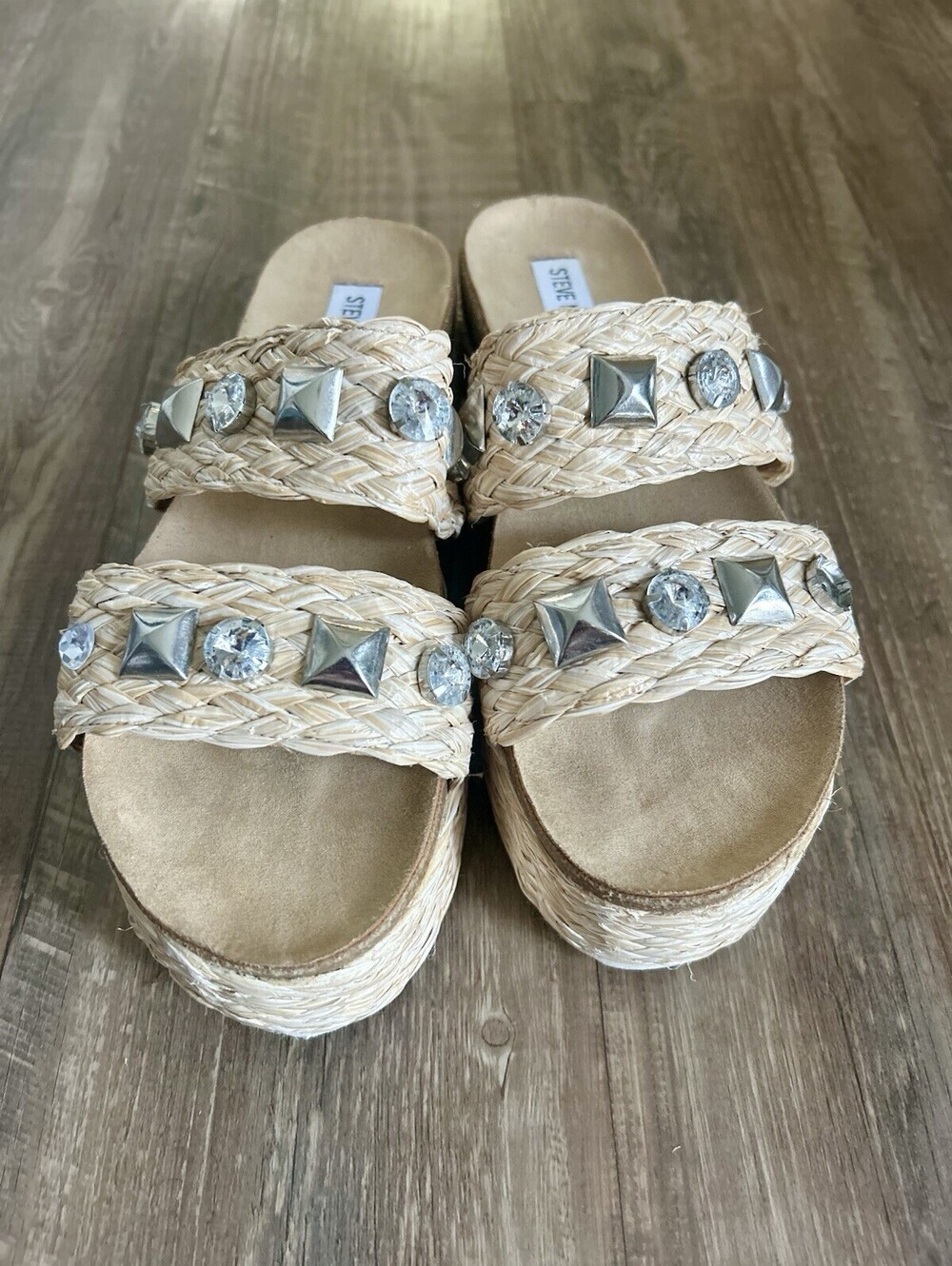 Steve Madden Platform Gemstone Sandals Jewel Embellished Size 7